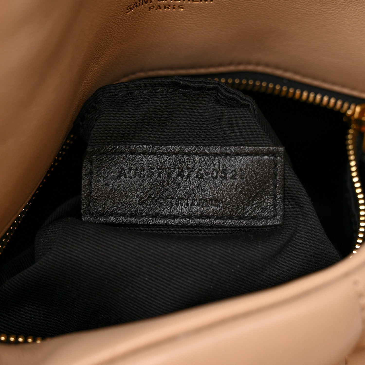 Saint Laurent Lambskin Quilted Small Loulou Puffer Monogram Chain Satchel Dark Beige 7 of 12