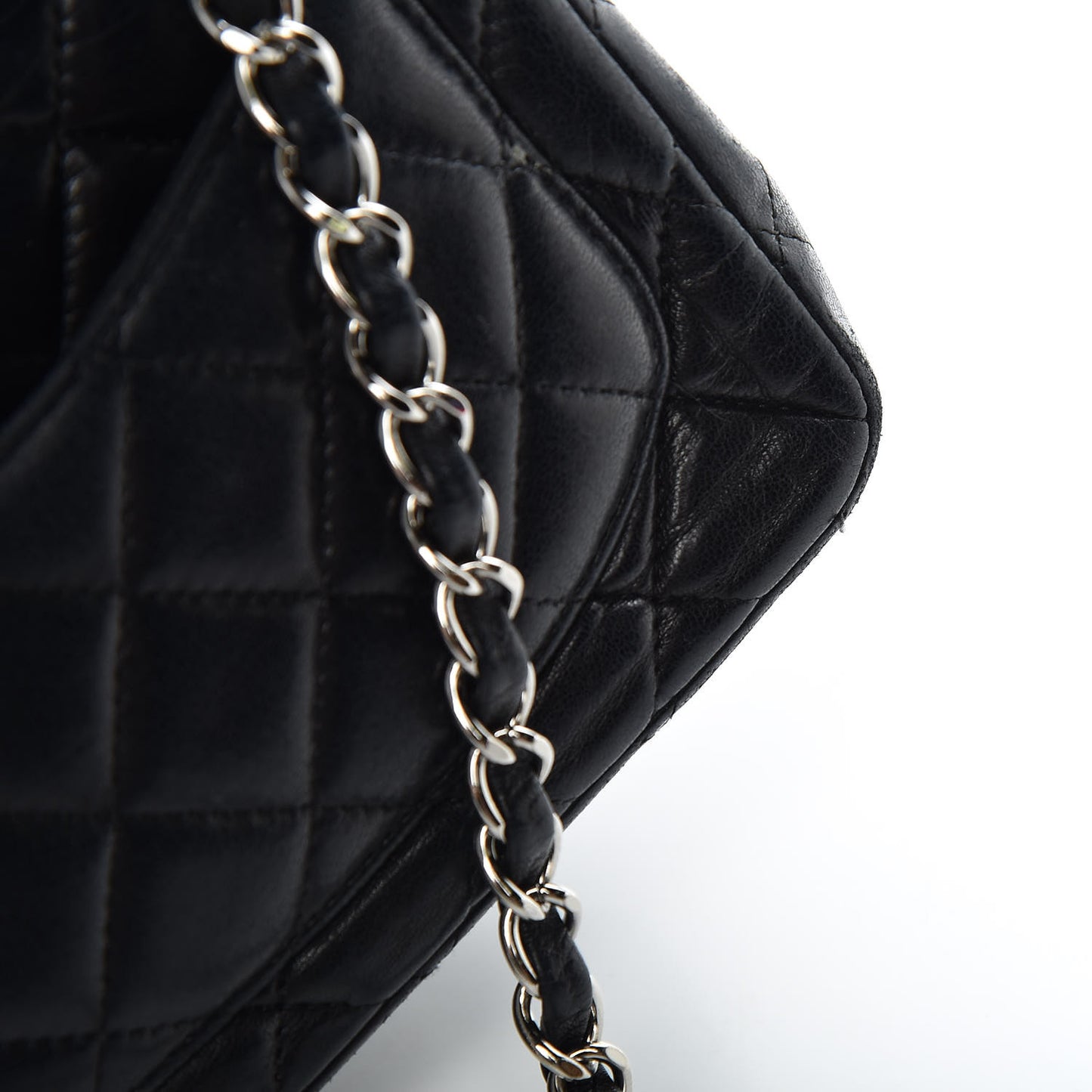 Lambskin Quilted Mini Square Flap Black