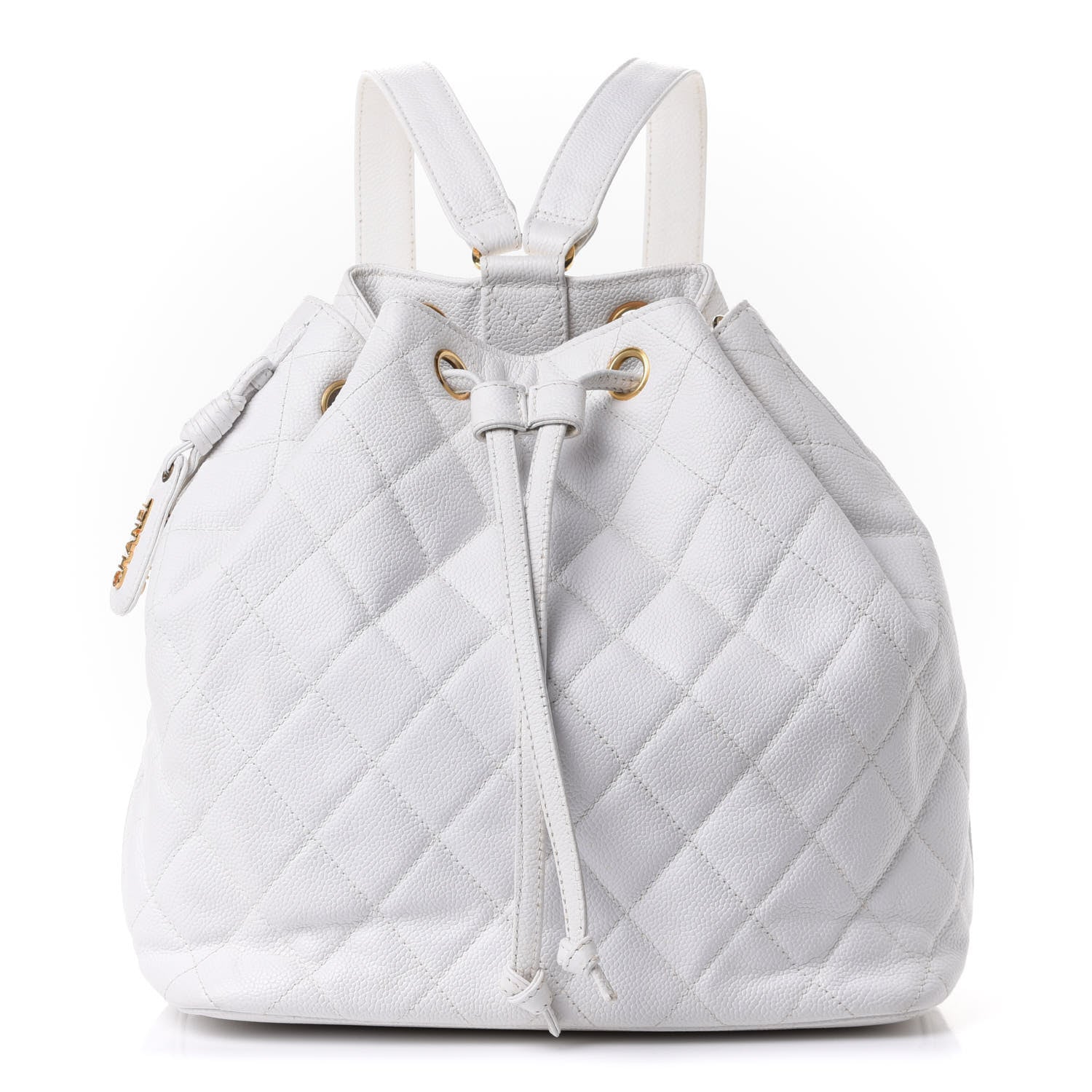 Chanel Caviar Quilted Drawstring Backpack White 1 of 9