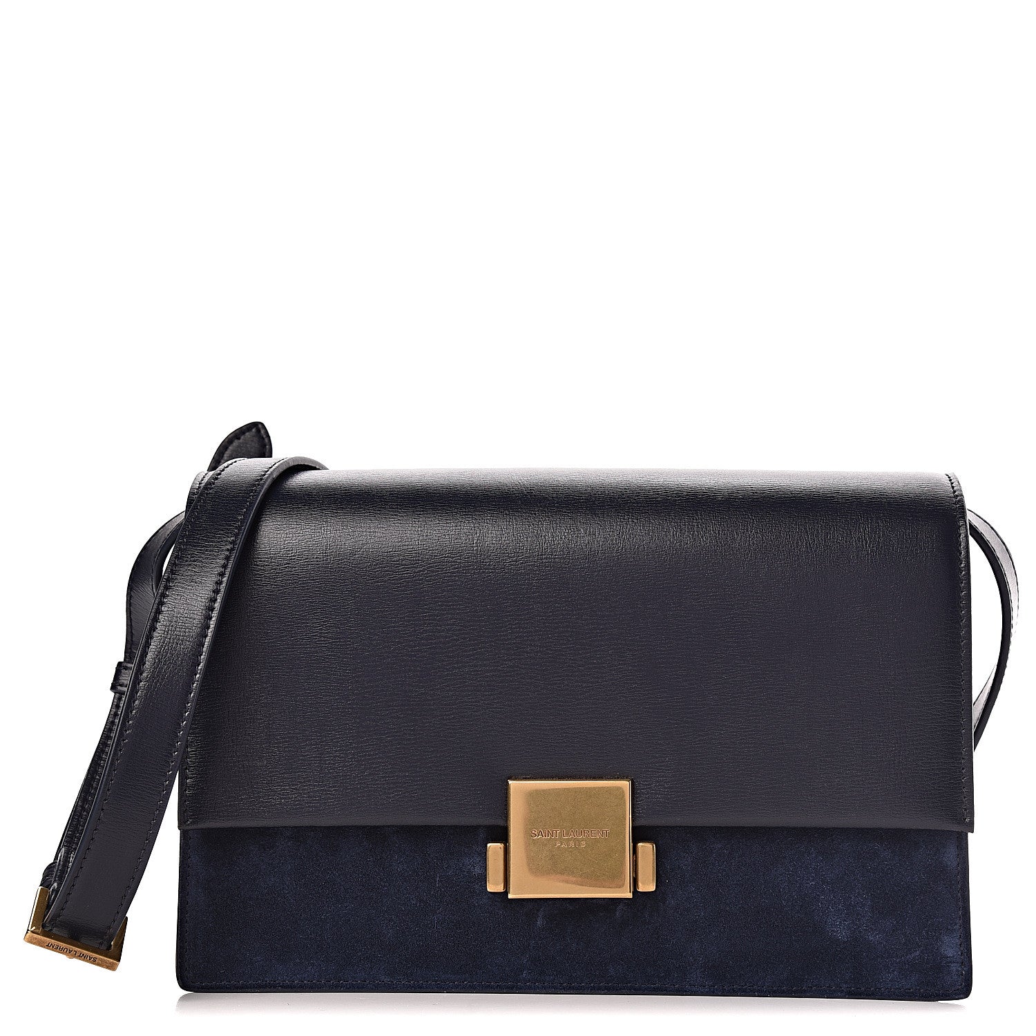 Saint Laurent Smooth Calfskin Suede Medium Bellechasse Navy 1 of 11