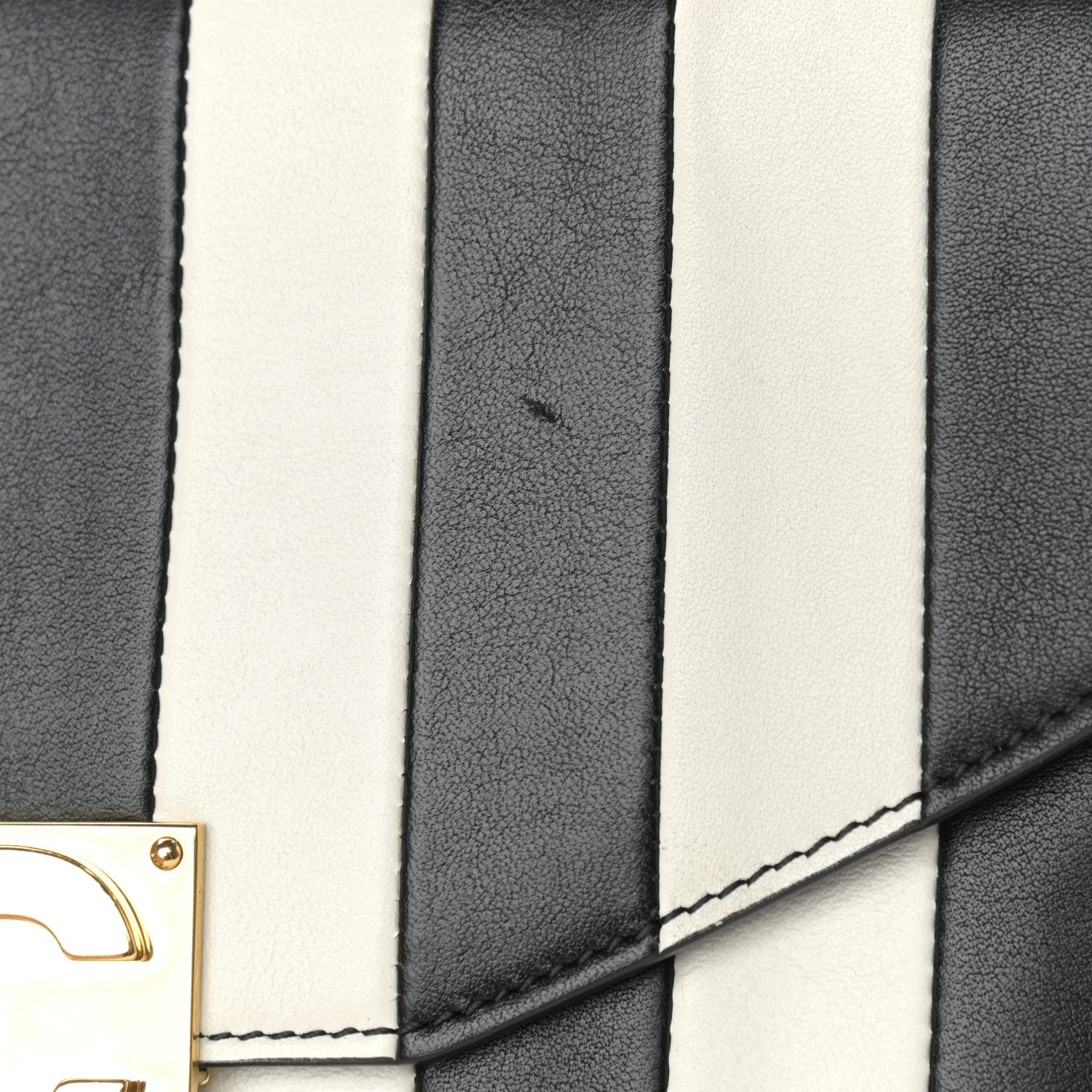 Celine Shiny Calfskin Stripes Small C Bag Black 12 of 13