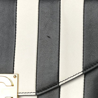 Celine Shiny Calfskin Stripes Small C Bag Black 12 of 13