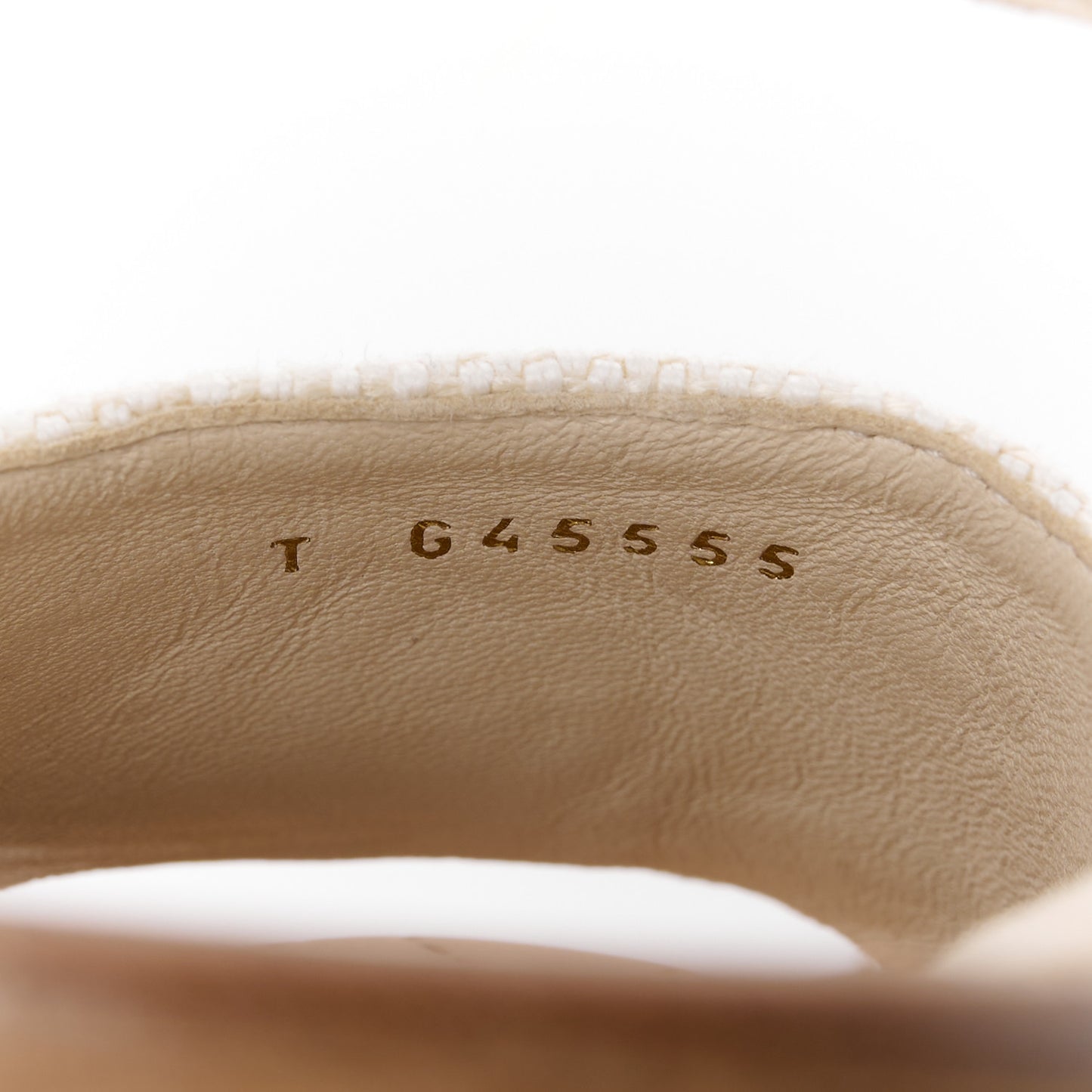 Fabric Patent Calfskin Platform Wedge Sandals 37 Ivory White
