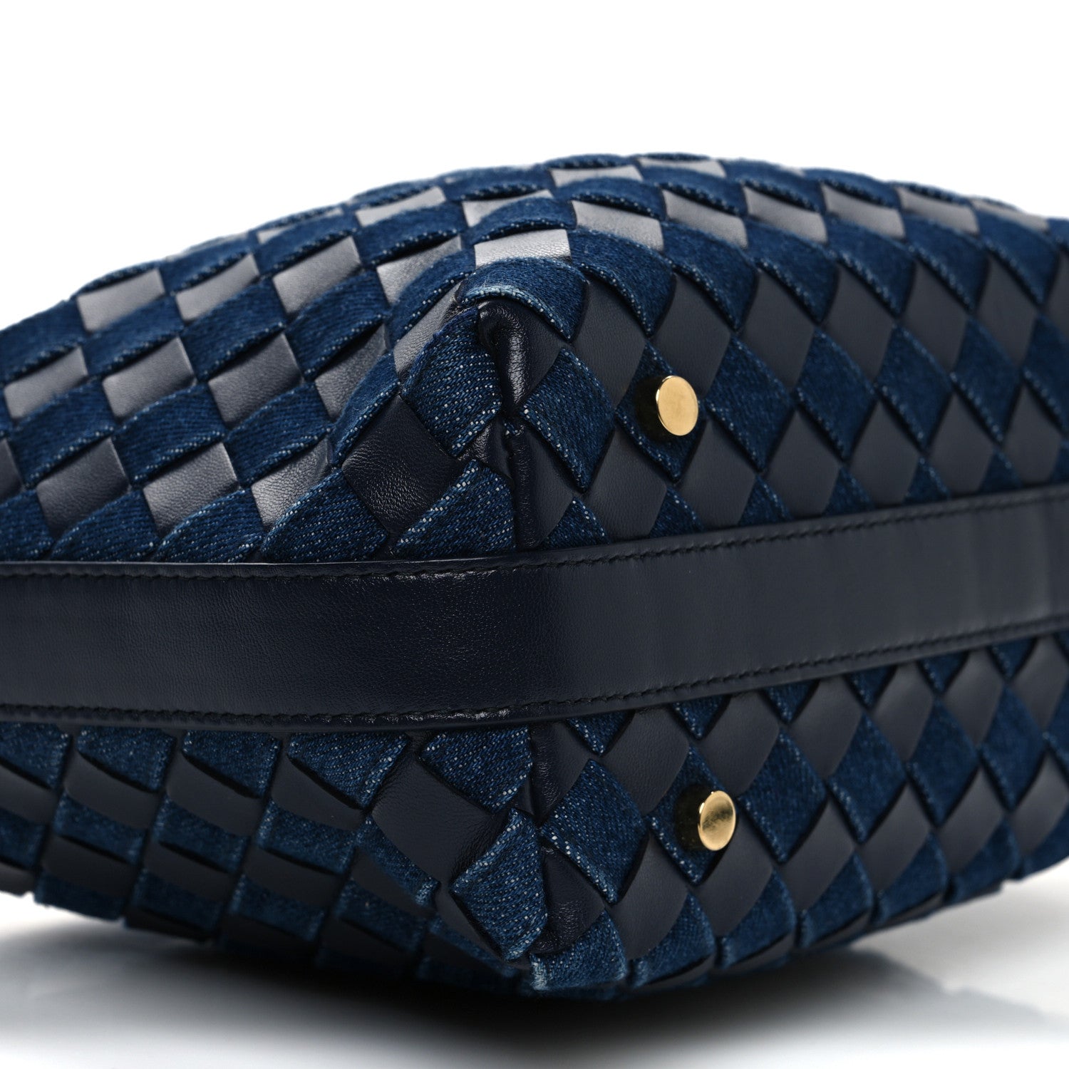 Bottega Veneta Nappa Denim Intrecciato Mini Wallace Abyss Indigo 10 of 11