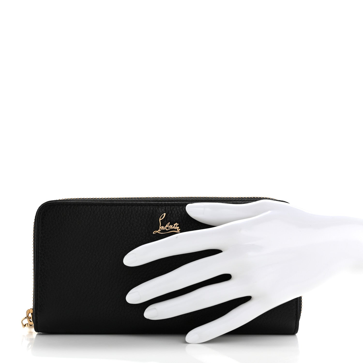Christian Louboutin Calfskin Panettone Zip Around Wallet Black 2 of 6