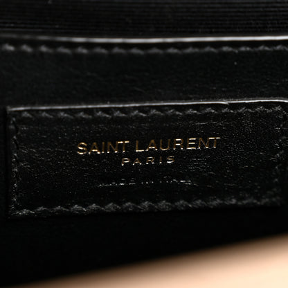 Saint Laurent Grain De Poudre Textured Mixed Matelasse Triquilt Medium Monogram Satchel Dark Beige 6 of 11