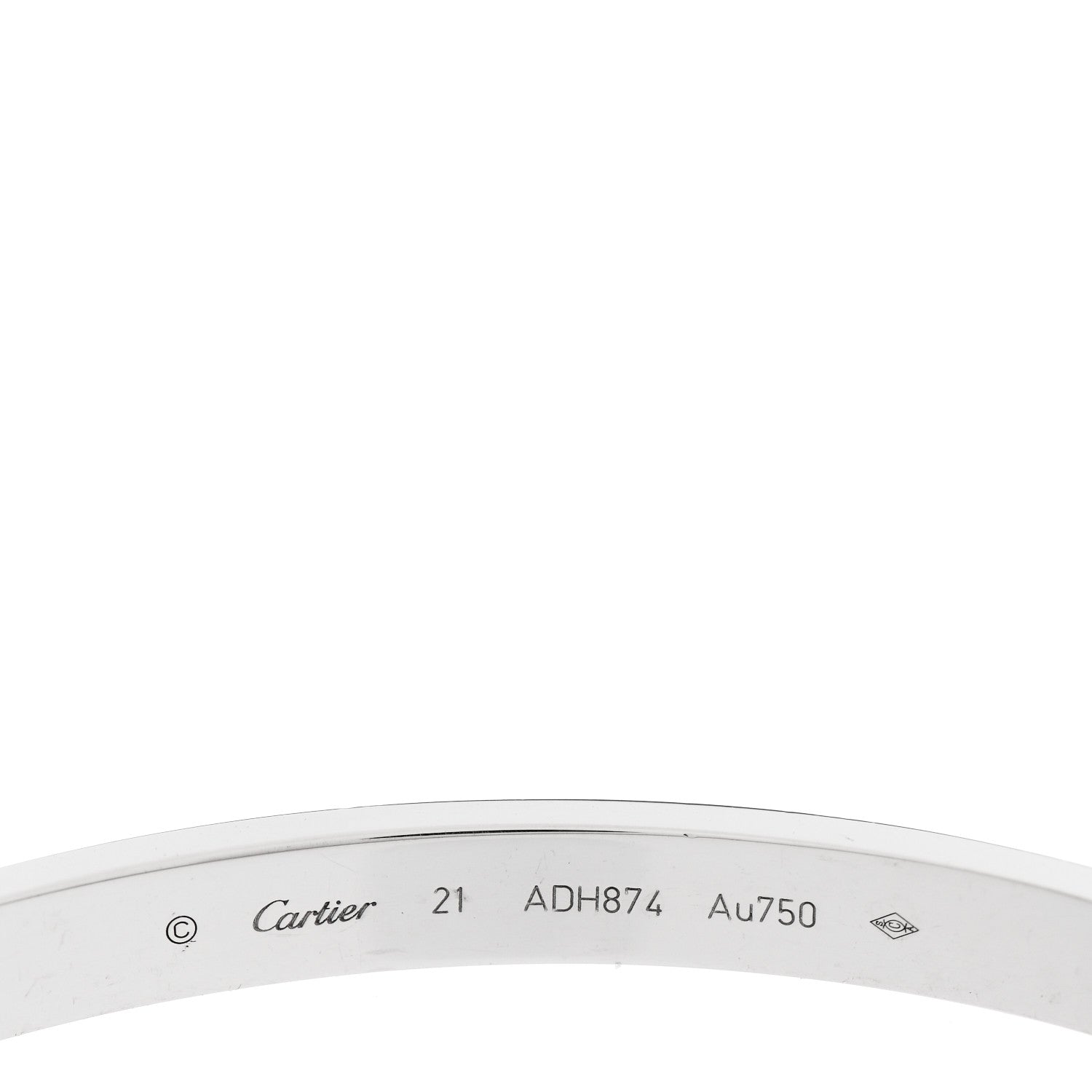 Cartier 18K White Gold LOVE Bracelet 21 3 of 4