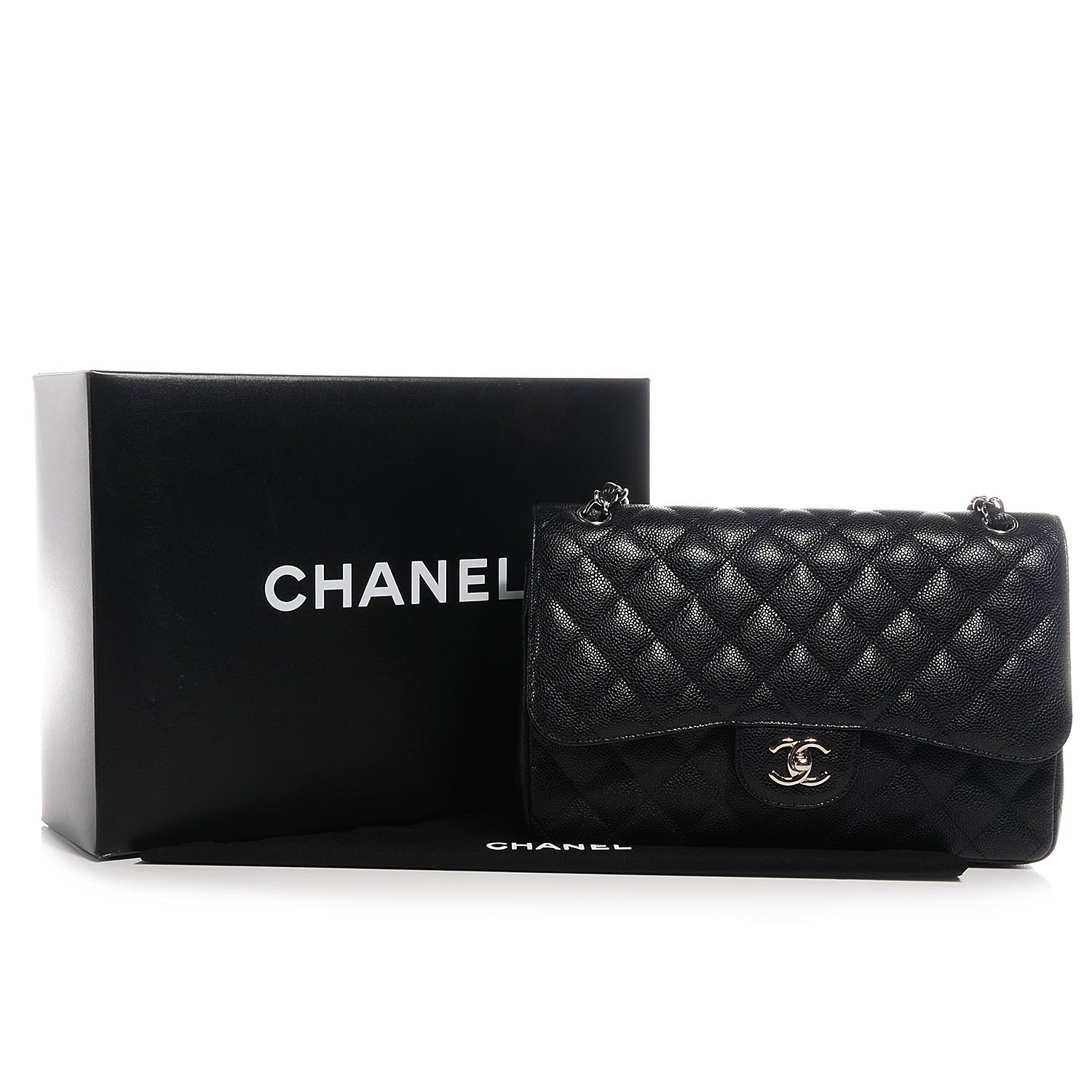Chanel Caviar Quilted Jumbo Double Flap Black 7 of 7