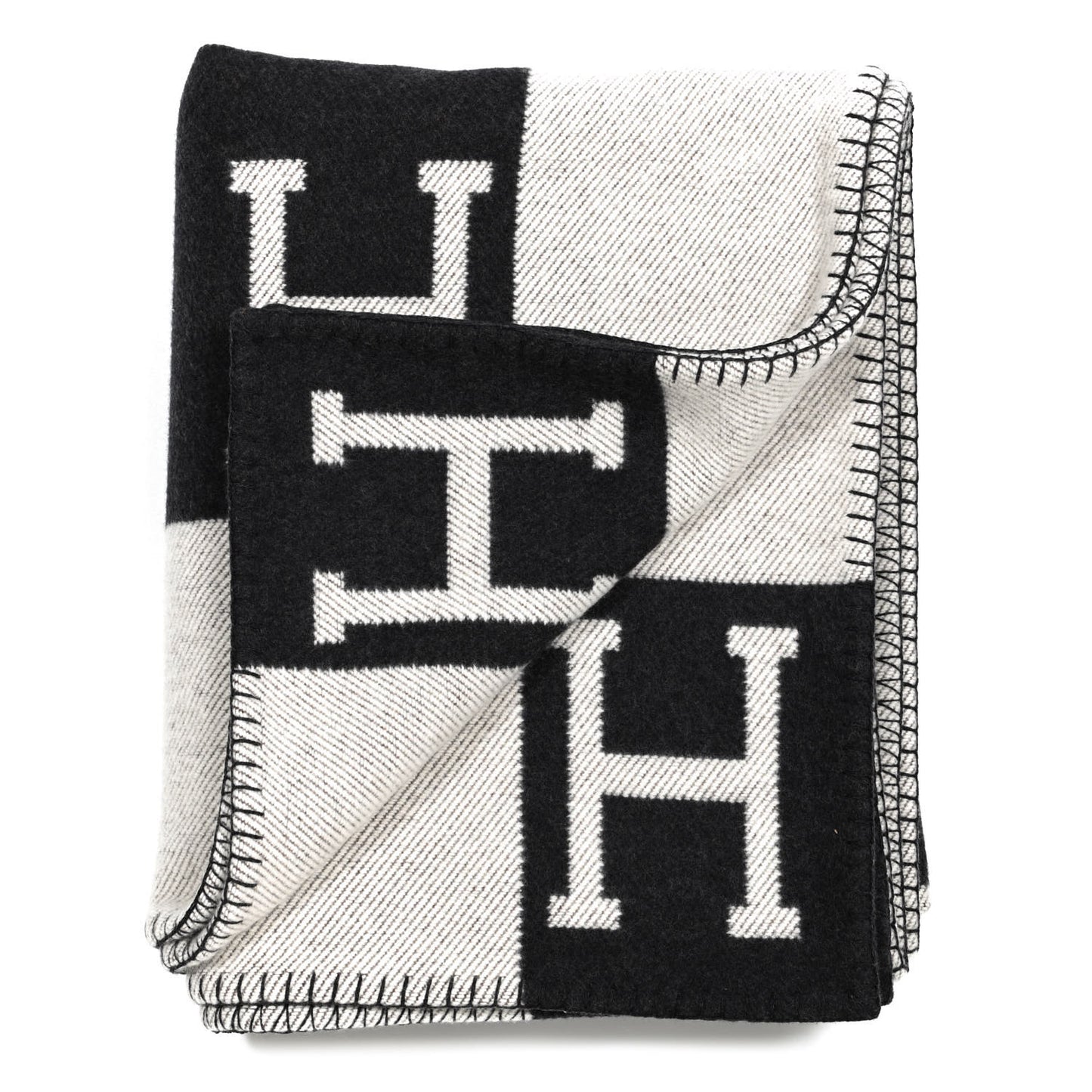 Wool Cashmere Avalon Blanket Ecru Gris Fonce