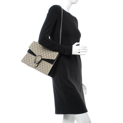 Gucci GG Supreme Monogram Medium Dionysus Shoulder Bag Black 2 of 8