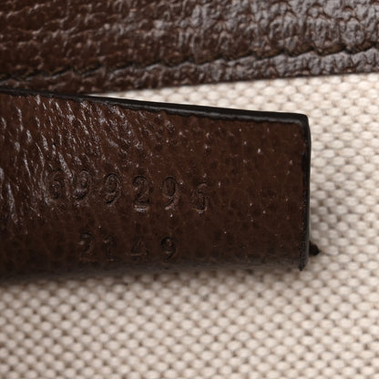 Gucci Monogram Jumbo GG Textured Dollar Calfskin Mini Horsebit 1955 Shoulder Bag Camel Ebony New Acero 7 of 10