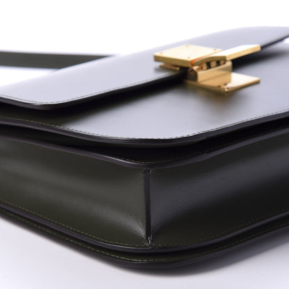 Celine Box Calfskin Medium Classic Box Flap Bag Dark Green 6 of 10