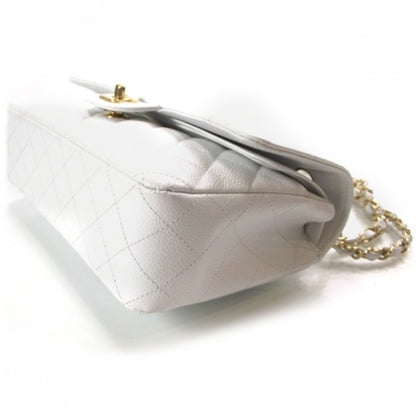 Chanel Caviar Quilted Medium Double Flap White 6 of 12