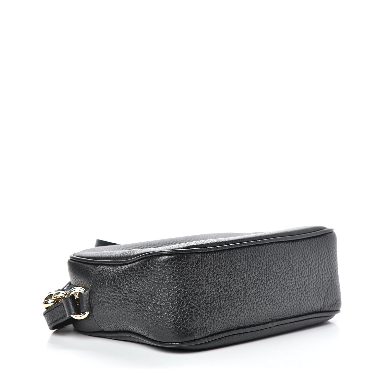 Pebbled Calfskin Small Soho Disco Bag Black