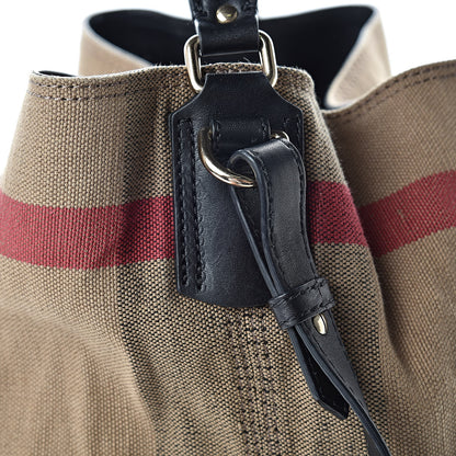 Burberry Canvas Mega Check Medium Ashby Hobo Black 9 of 15