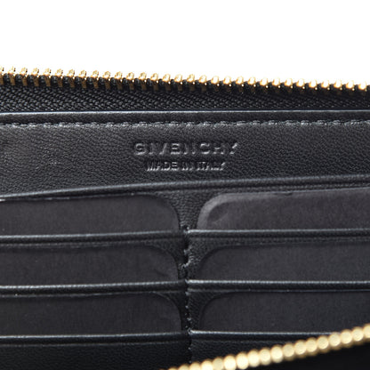 Givenchy Lambskin Shark Lock Zip Around Wallet Black 6 of 10