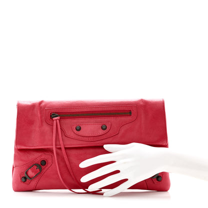 Balenciaga Agneau Classic Hardware Envelope Clutch Rose Thulian 2 of 11