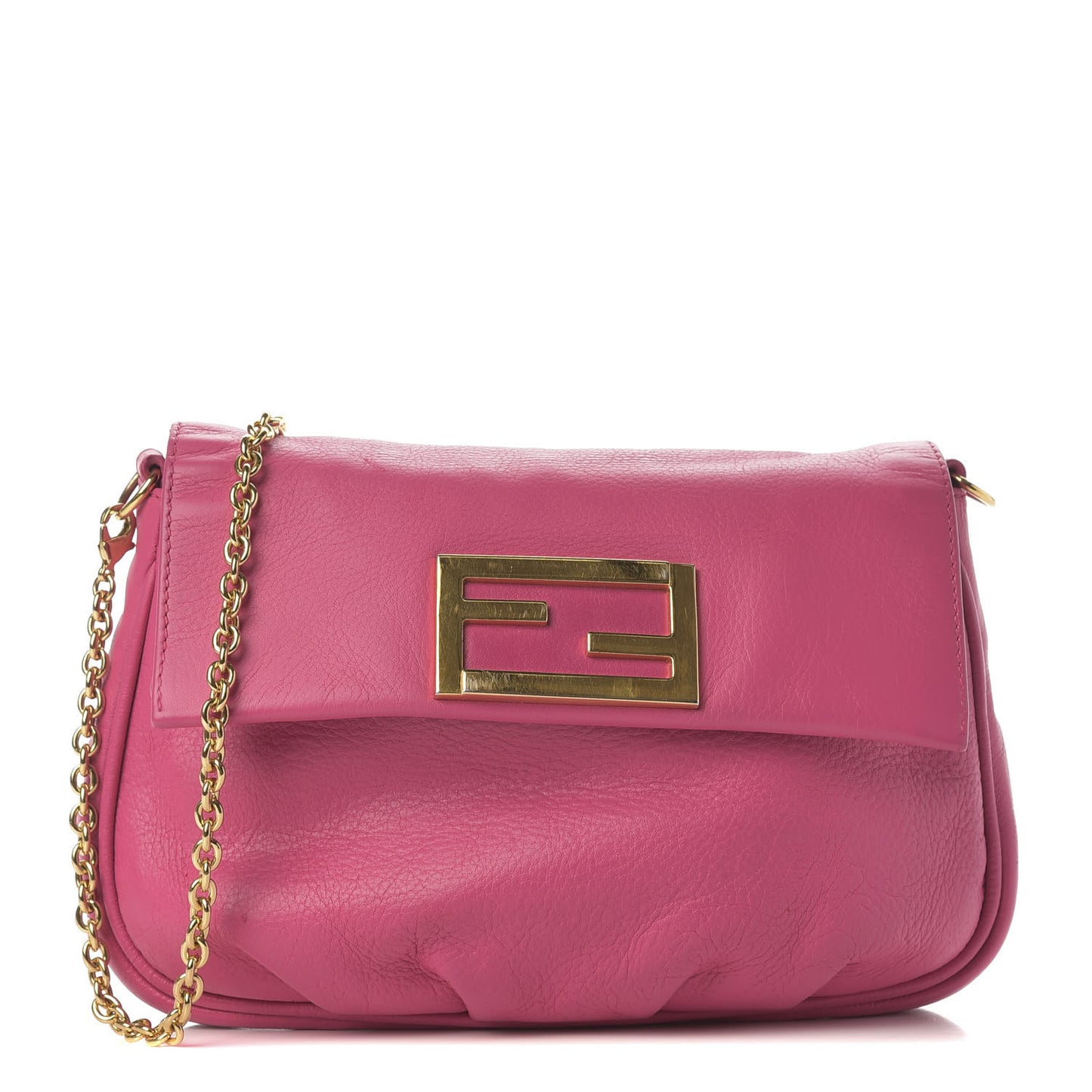 Vitello Flamingo Fendista Pouchette Crossbody Lampone