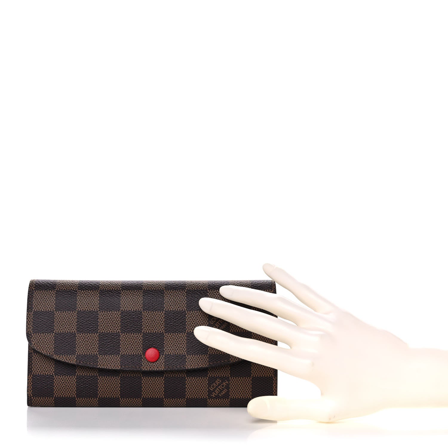Louis Vuitton Damier Ebene Emilie Wallet Red 2 of 9