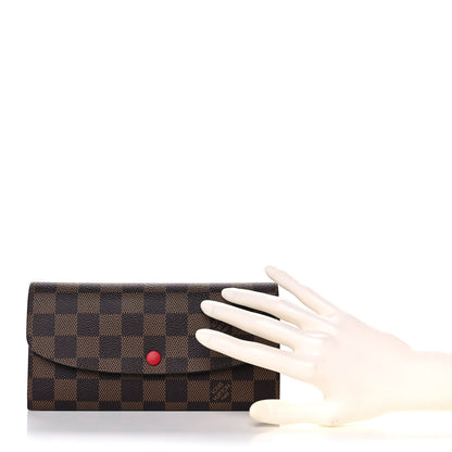 Louis Vuitton Damier Ebene Emilie Wallet Red 2 of 9