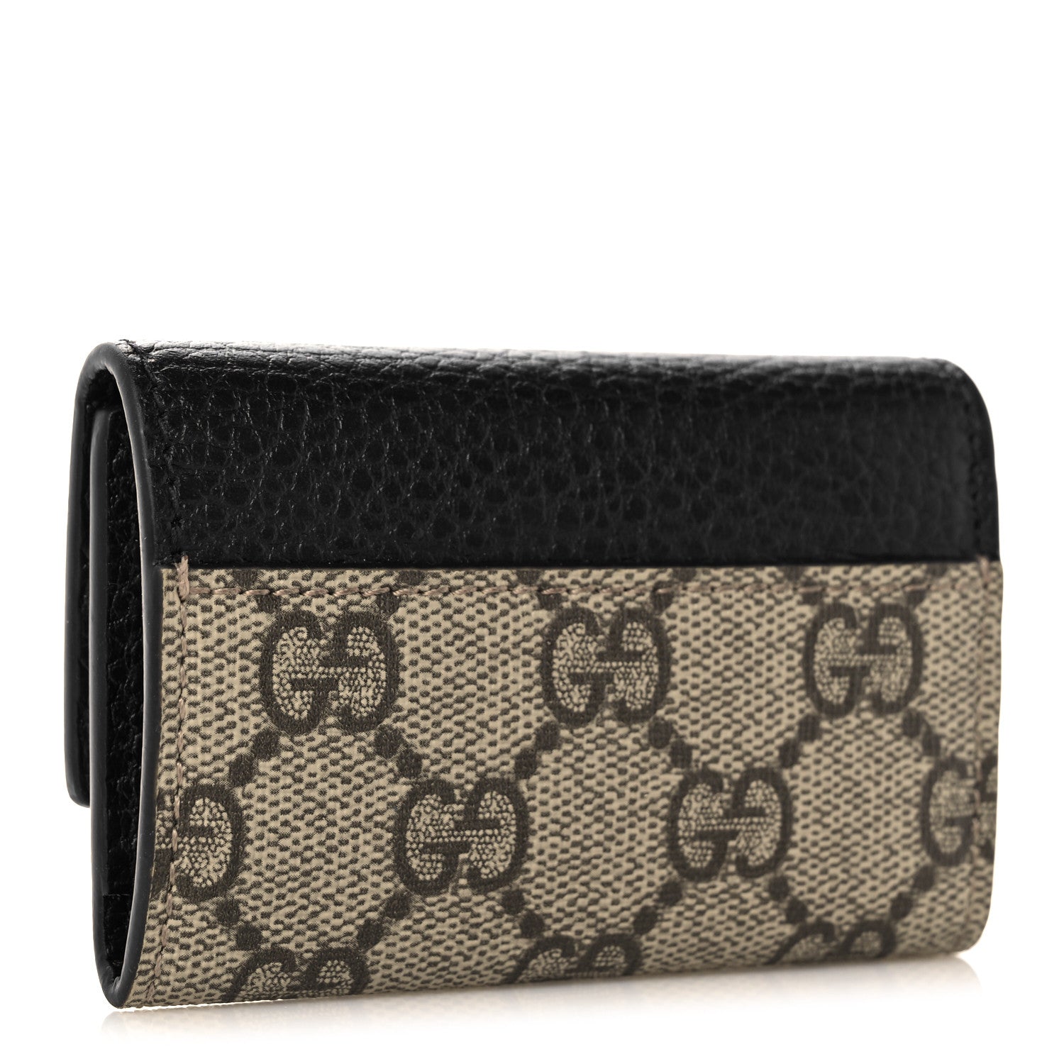 Gucci Dollar Calfskin GG Supreme Monogram GG Marmont 6 Key Holder Case Black Beige Ebony 3 of 11