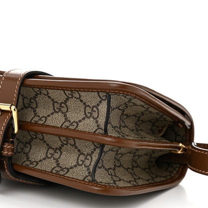 Gucci GG Supreme Monogram Azalea Calfskin Mini Retro Interlocking G Flap Shoulder Bag Beige Ebony Brown Sugar 10 of 10