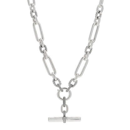 David Yurman Sterling Silver Diamond Lexington Chain Necklace 1 of 3