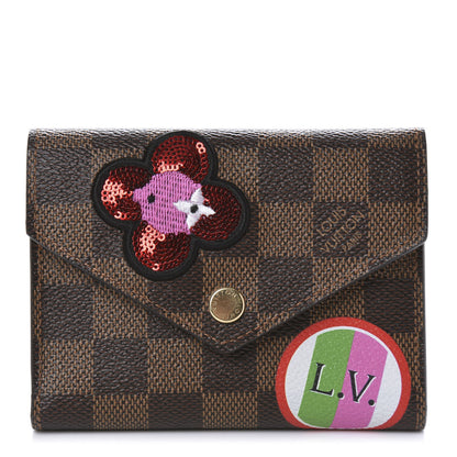 Louis Vuitton Damier Ebene Stories Victorine Wallet Red 1 of 8