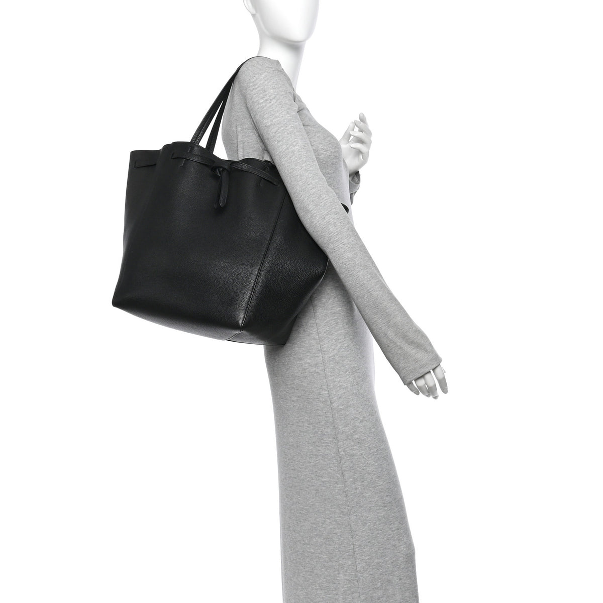 Celine Soft Grained Calfskin Medium Belt Cabas Phantom Black 2 of 11