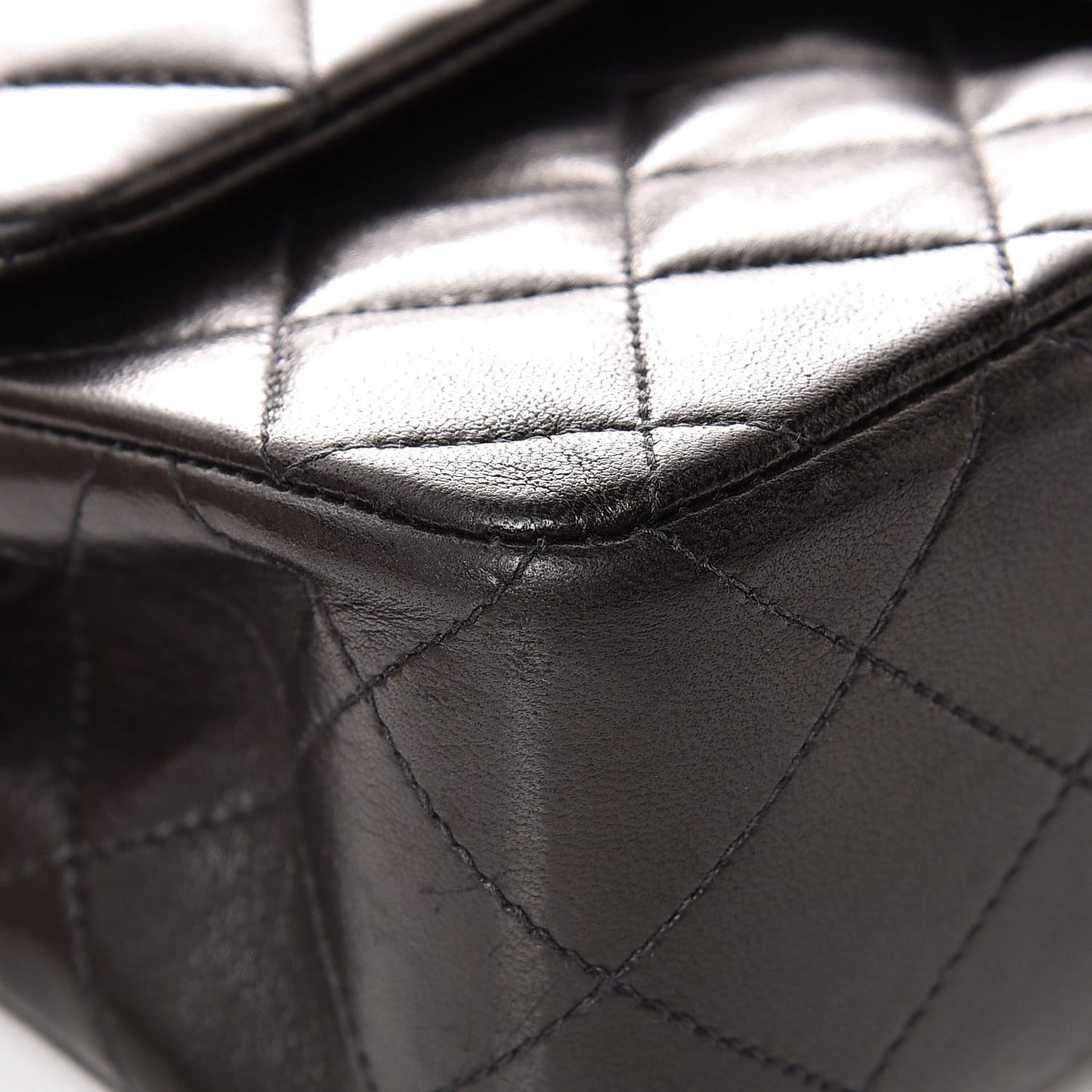 Lambskin Quilted Small Double Flap Black