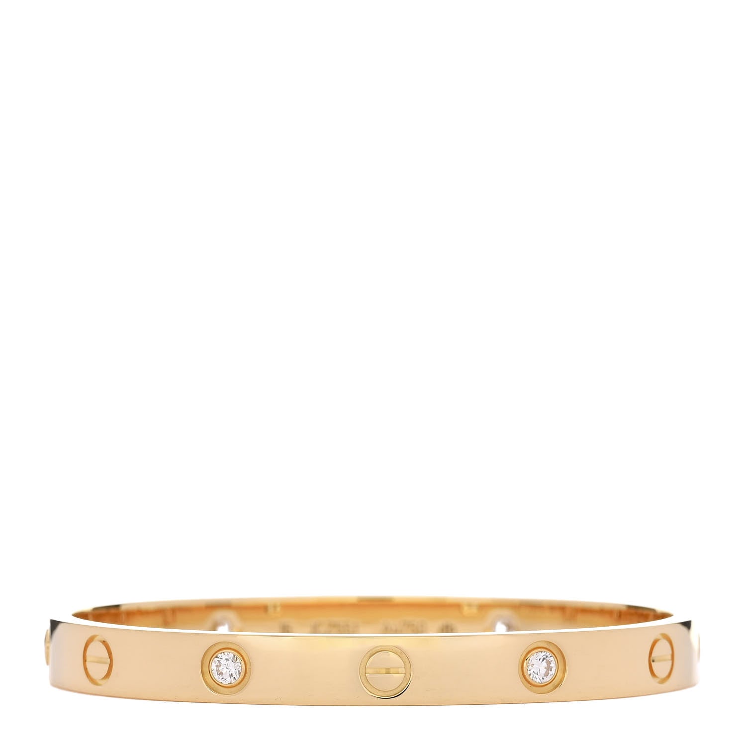 Cartier 18K Yellow Gold 4 Diamond LOVE Bracelet 16 1 of 10