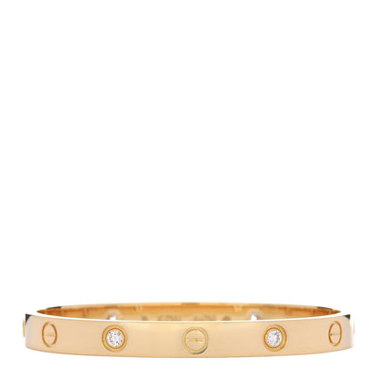 Cartier 18K Yellow Gold 4 Diamond LOVE Bracelet 16 1 of 10