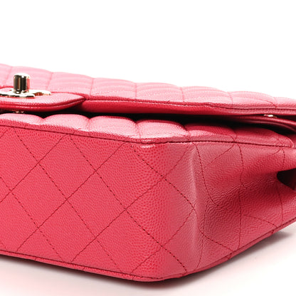 Chanel Caviar Quilted Medium Double Flap Dark Pink 10 of 10