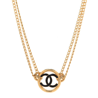 Chanel Metal Resin Chain CC Choker Gold Black 1 of 6