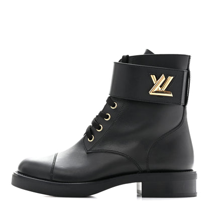 Louis Vuitton Calfskin Wonderland Ranger Boots 36 Black 1 of 10