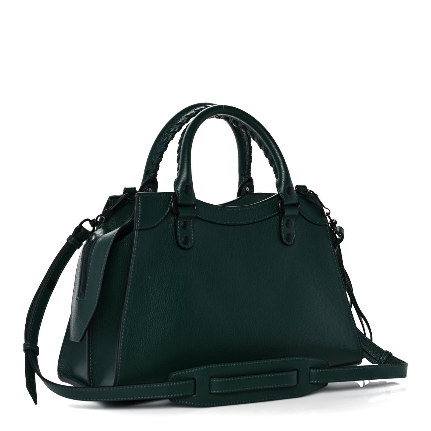 Grained Calfskin Neo Classic Matte Black Hardware S City Forest Green