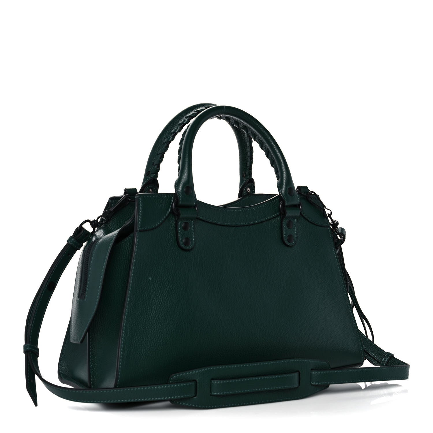 Balenciaga Grained Calfskin Neo Classic Matte Black Hardware S City Forest Green 3 of 12
