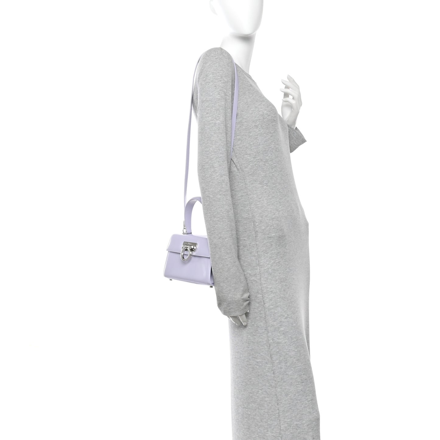 Brushed Off Calfskin Mini Iconic Top Handle Bag New Lavender