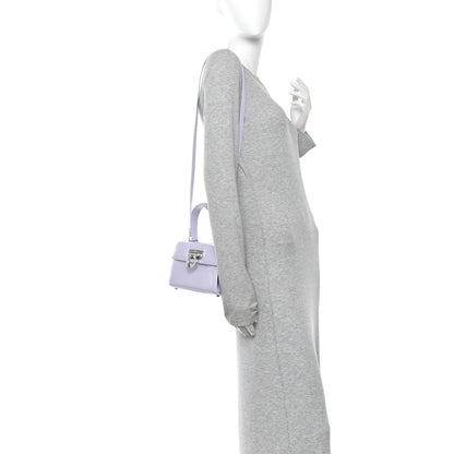 Salvatore Ferragamo Brushed Off Calfskin Mini Iconic Top Handle Bag New Lavender 2 of 10