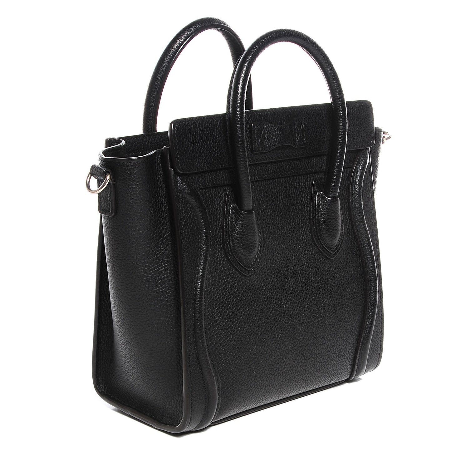 Drummed Calfskin Nano Luggage Black