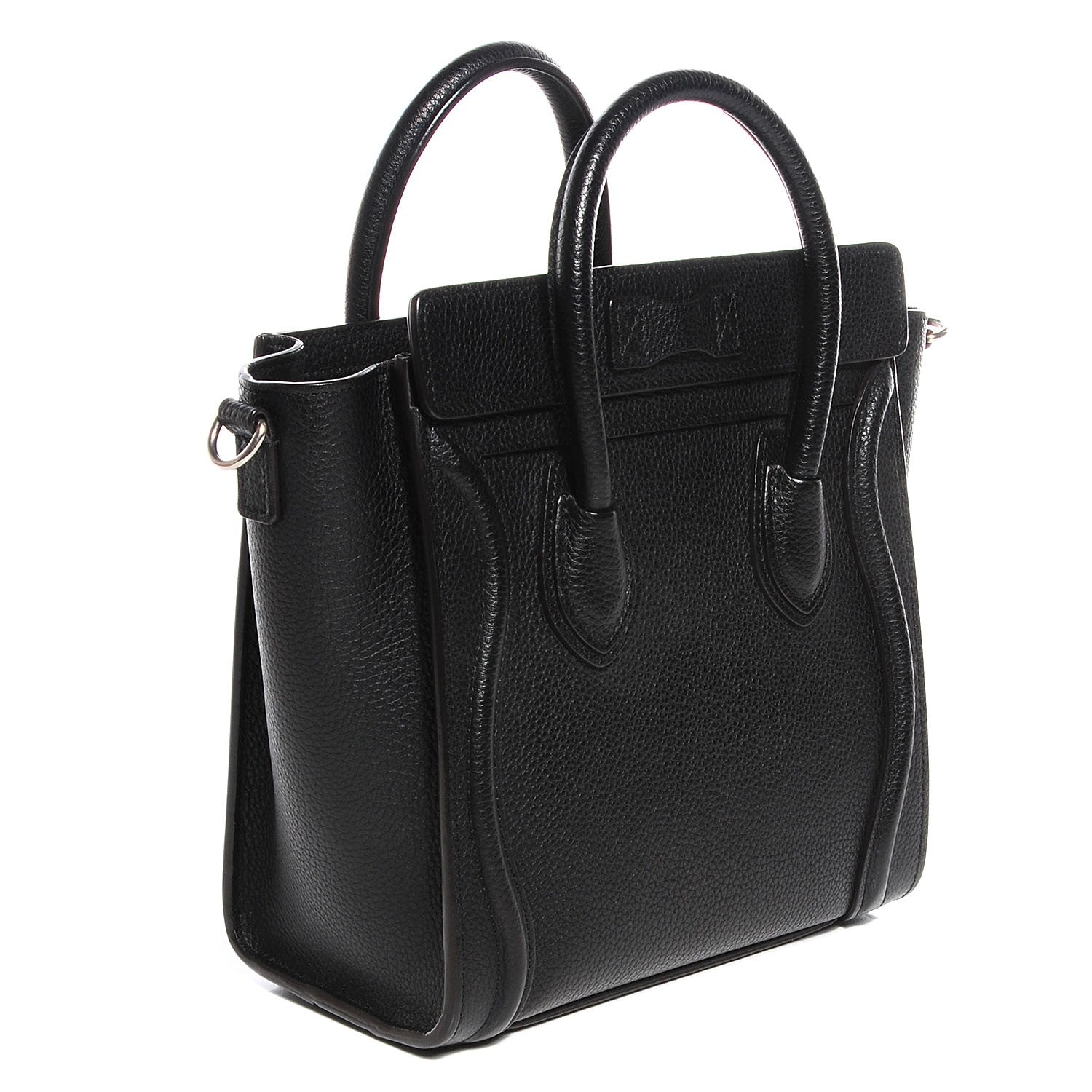 Celine Drummed Calfskin Nano Luggage Black 3 of 9