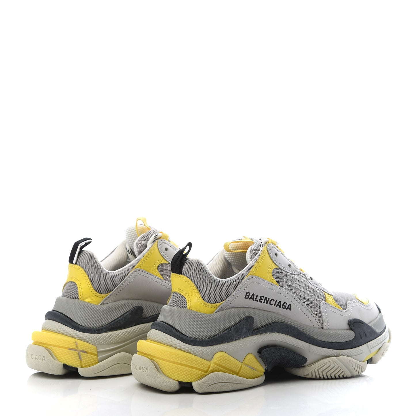 Fabric Mesh Womens Triple S Sneakers 35 Yellow Grey White