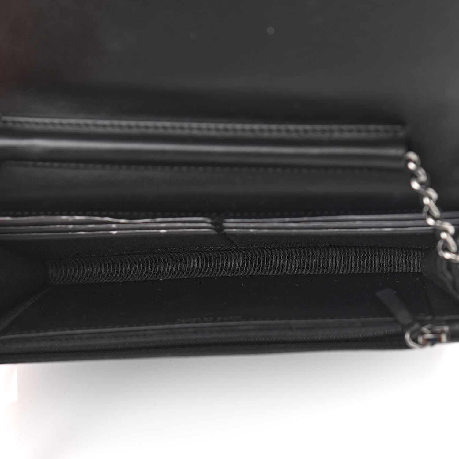 Chanel Canvas Studded CC Wallet On Chain WOC Black 5 of 11