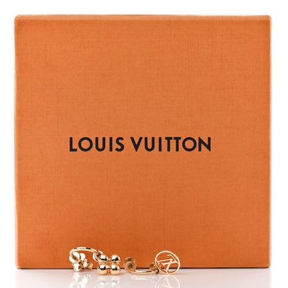Louis Vuitton Brass Blooming Earrings Gold 5 of 5