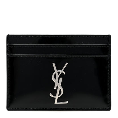 Saint Laurent Patent Calfskin Monogram Credit Card Case Black 1 of 8