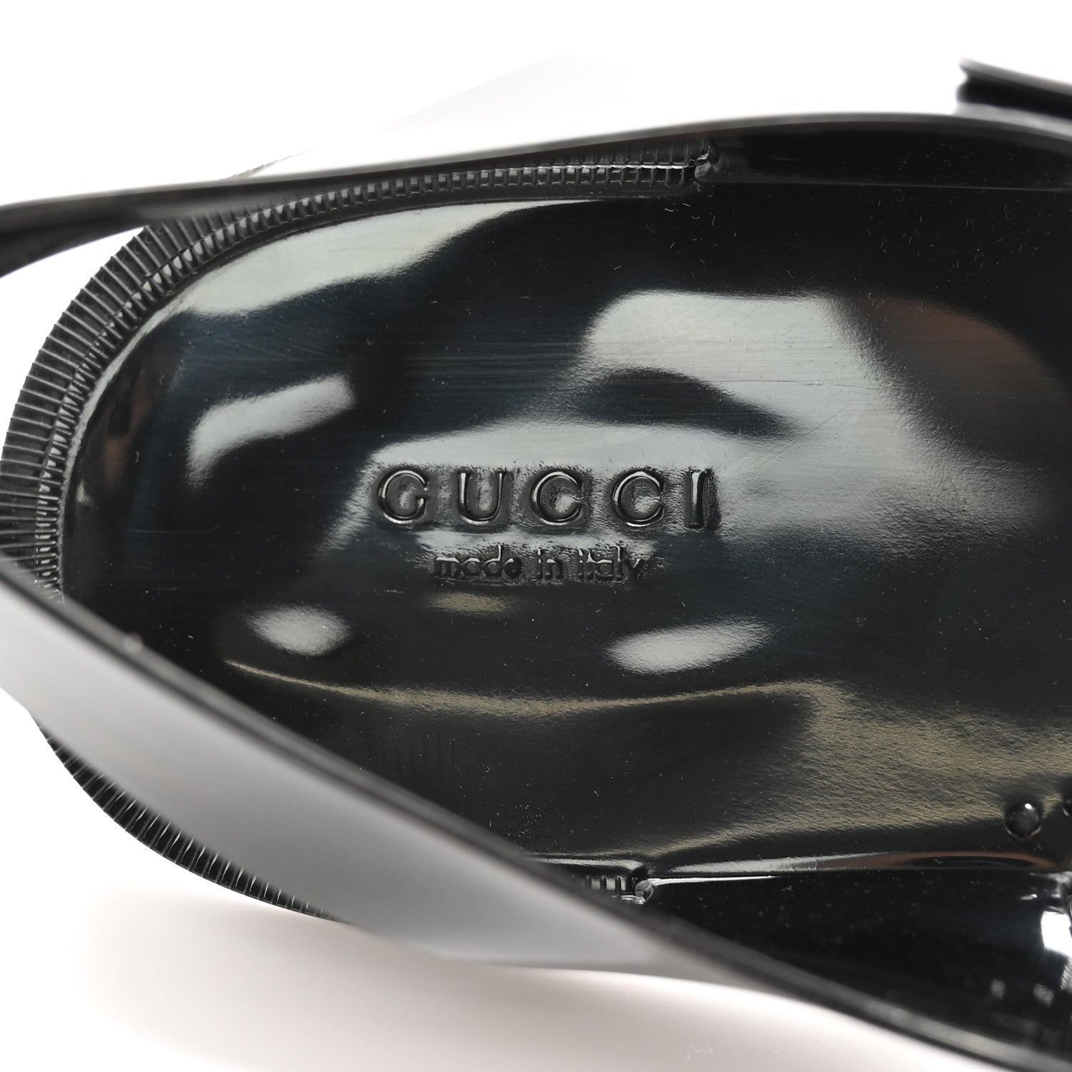 Gucci Shiny Rubber Double G Buckle Strap Sandals 10 Black 7 of 14
