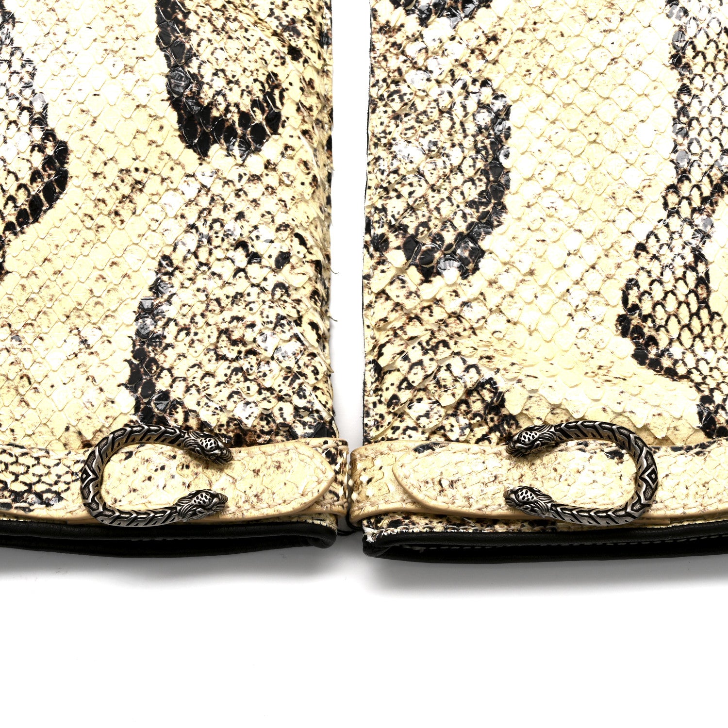 Gucci Snakeskin Lambskin Dionysus Gloves 7.5 Beige 3 of 5