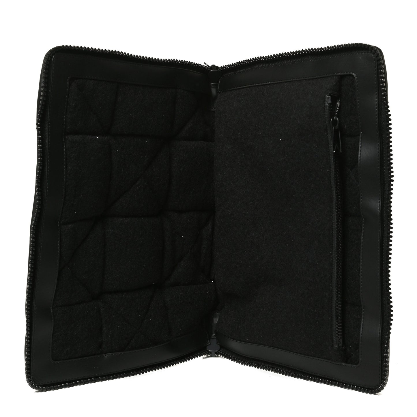 Calfskin Maxi Intrecciato Puffy Laptop Pouch Black