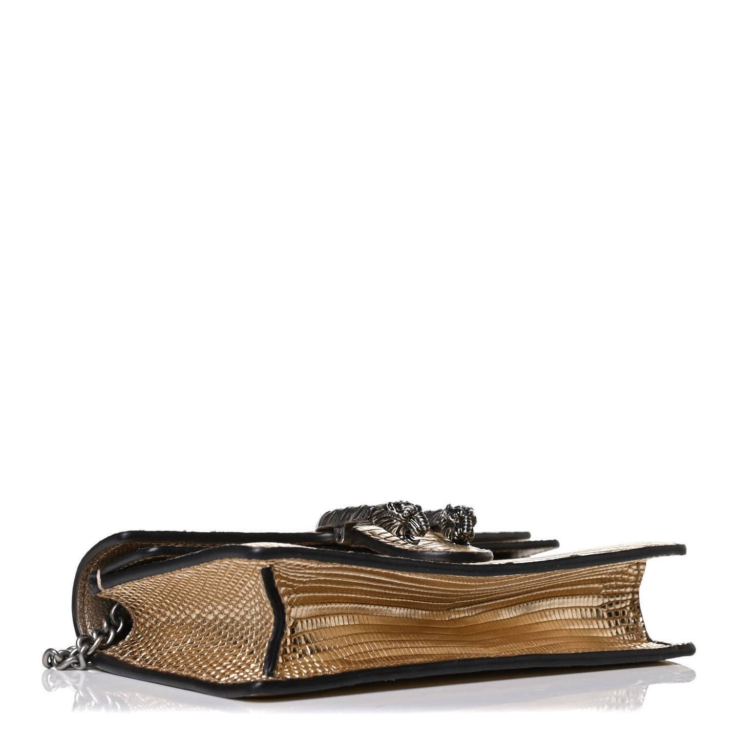 Metallic Lizard Super Mini Dionysus Shoulder Bag Gold