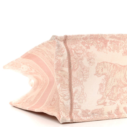 Christian Dior Canvas Toile De Jouy Embroidered Medium Book Tote Pink 8 of 12